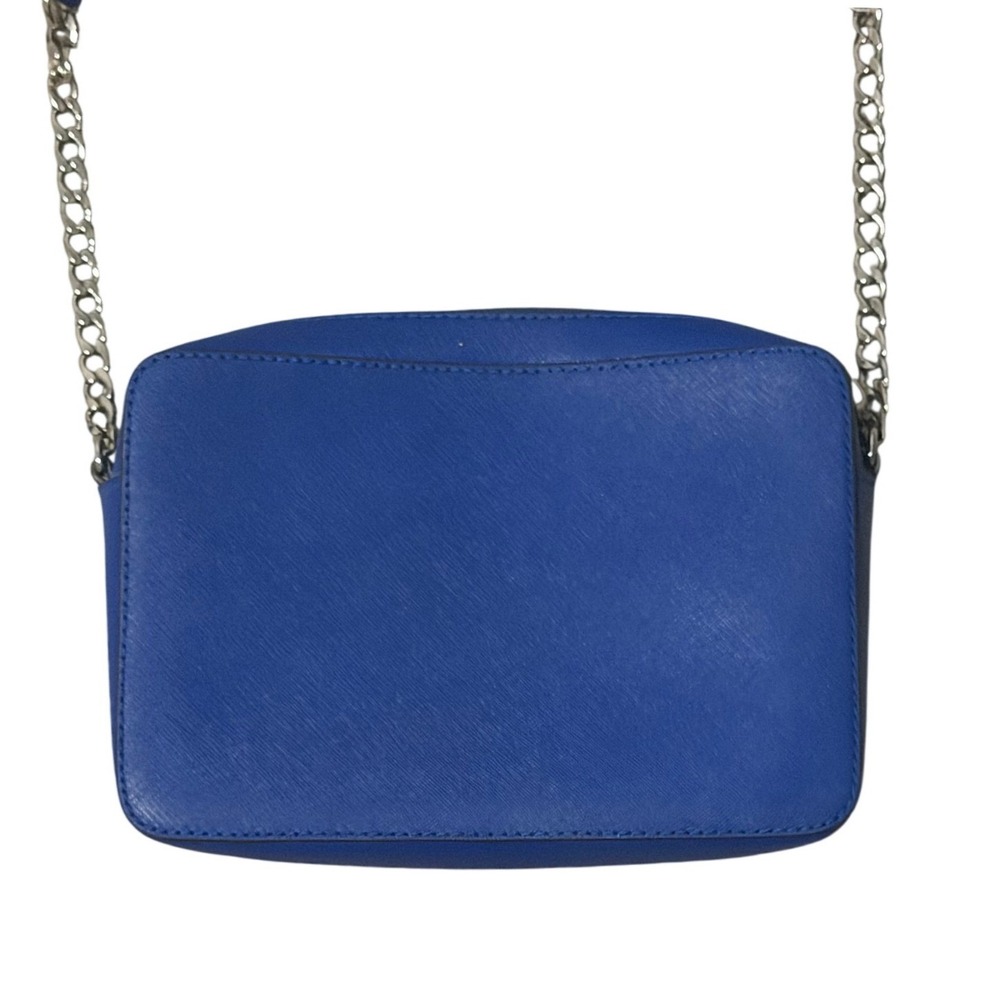 Michael Kors Royal Blue Saffiano Leather Crossbody Camera Bag Silver Hardware - Picture 4 of 12